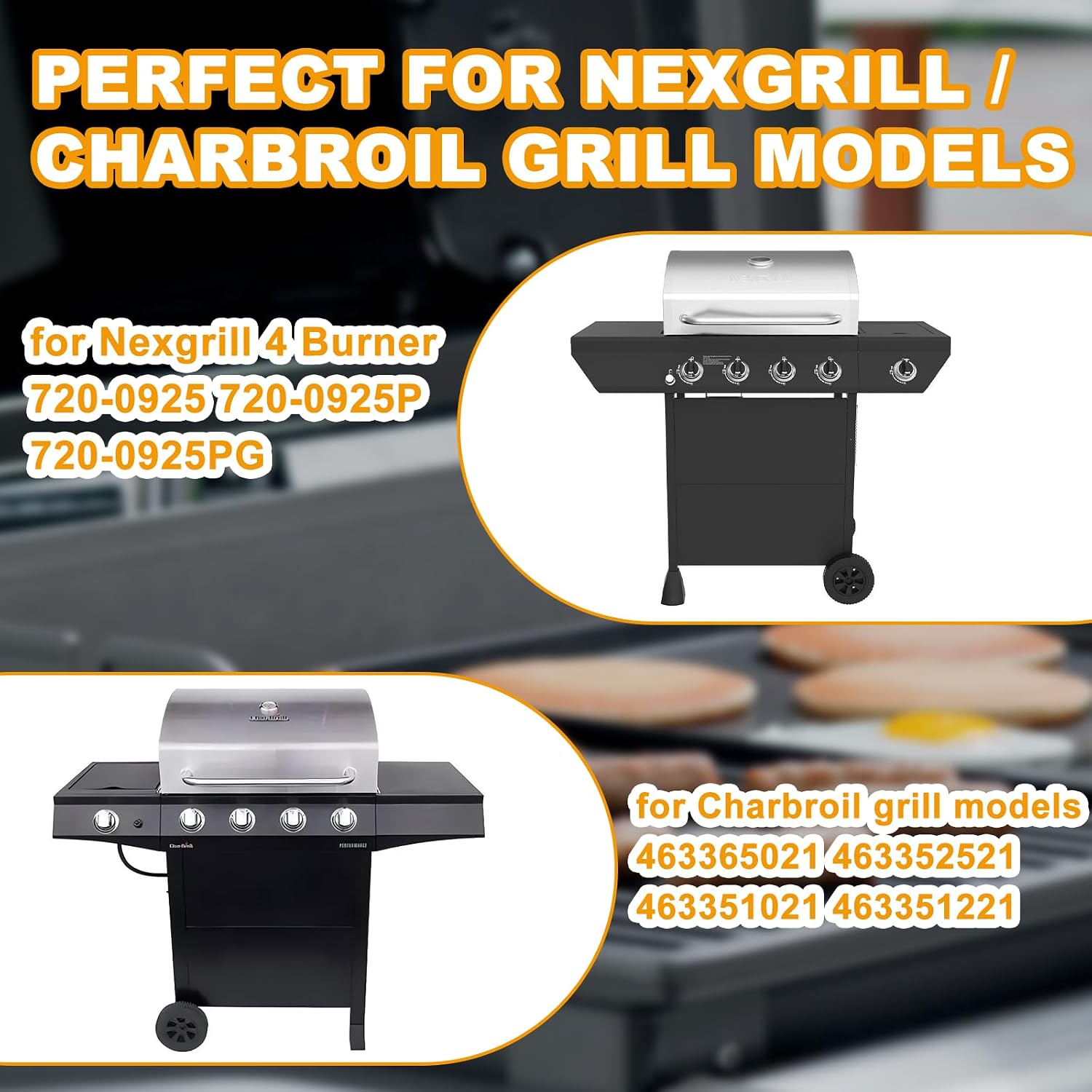 Full Size Griddle Insert Replacement Part for Nexgrill 4-Burner 720-0925 Grills, Non-stick Flat Top Cooking Griddle for Nexgrill 720-0925P 720-0925PG 720-0340 720-0718A, Carbon Steel