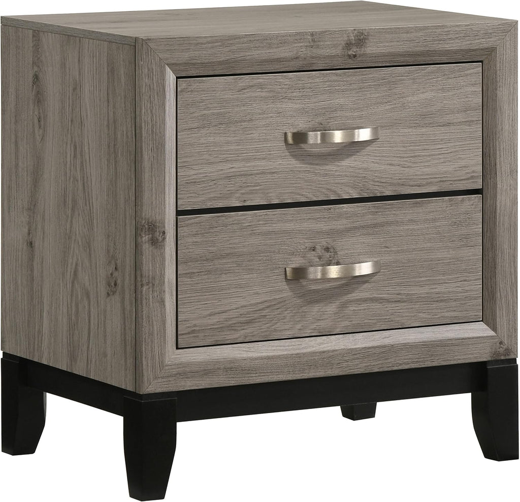 Coaster Home Furnishings - Watson - Wood - 5-Piece Bedroom Set with Panel Headboard and Groove Details - Bedroom - Twin Size - Light Taupe - 215911T-S5