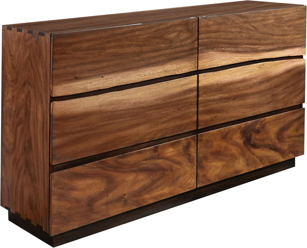 Coaster Home Furnishings Winslow Farmhouse 5-Piece Bedroom Set Live Edge Queen Size Panel Bed Frame 52-inch Headboard Smokey Walnut 223250Q-S5