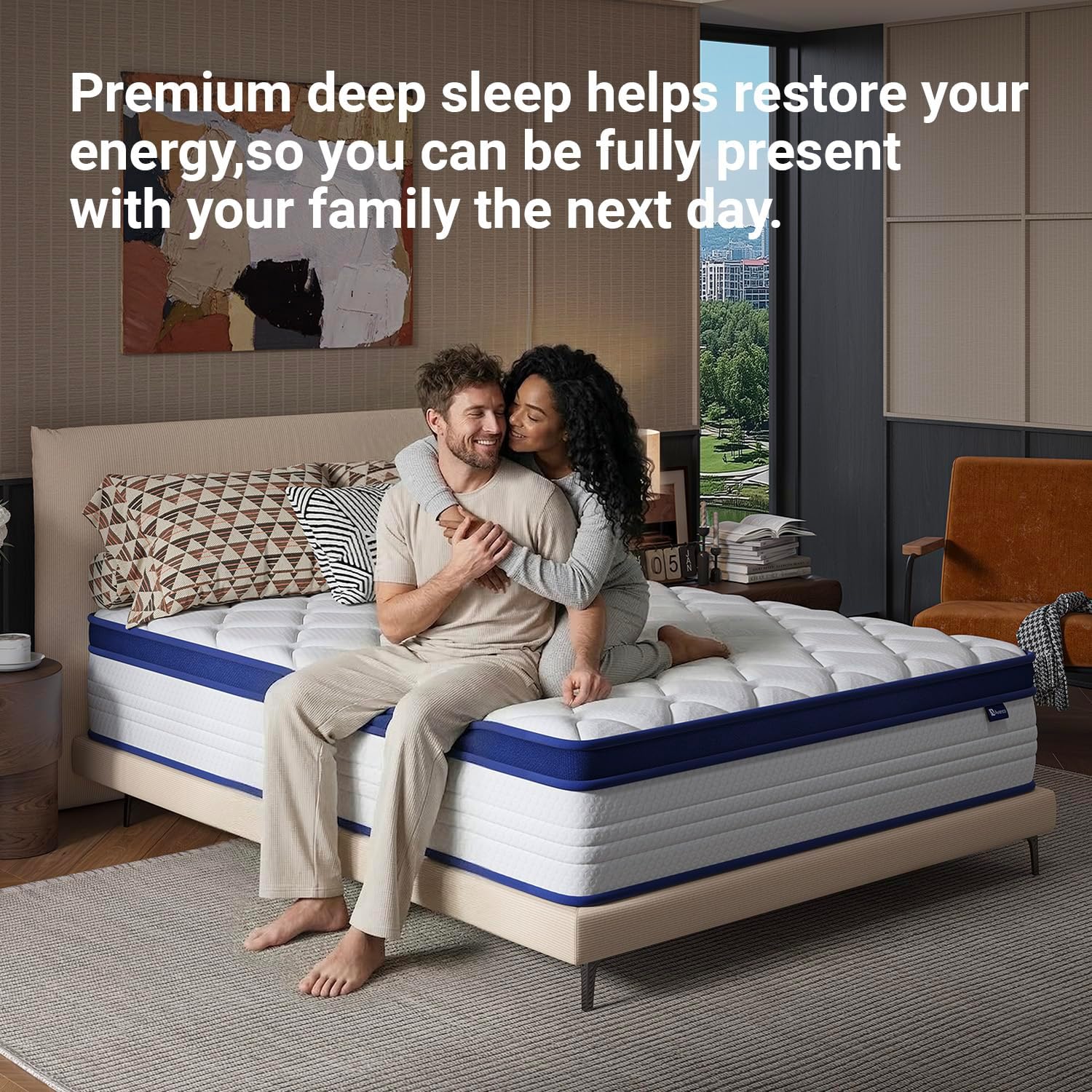 Avenco 10 Inch King Size Mattress for Deep Sleep, King Mattresses with Smart Coil Spring Technology for Pressure Relief, Breathable Cover Motion Isolation CertiPUR-US Certified Bed Mattress in a Box