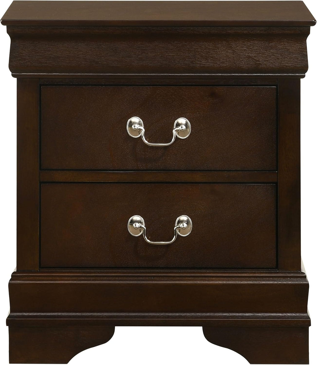 Coaster Home Furnishings Louis Philippe 5-piece Bedroom Set Queen Size Traditional Wooden Sleigh Bed Frame 47-Inch Panel Headboard Nightstand Dresser Mirror and Chest Cappuccino Brown 202411Q-S5