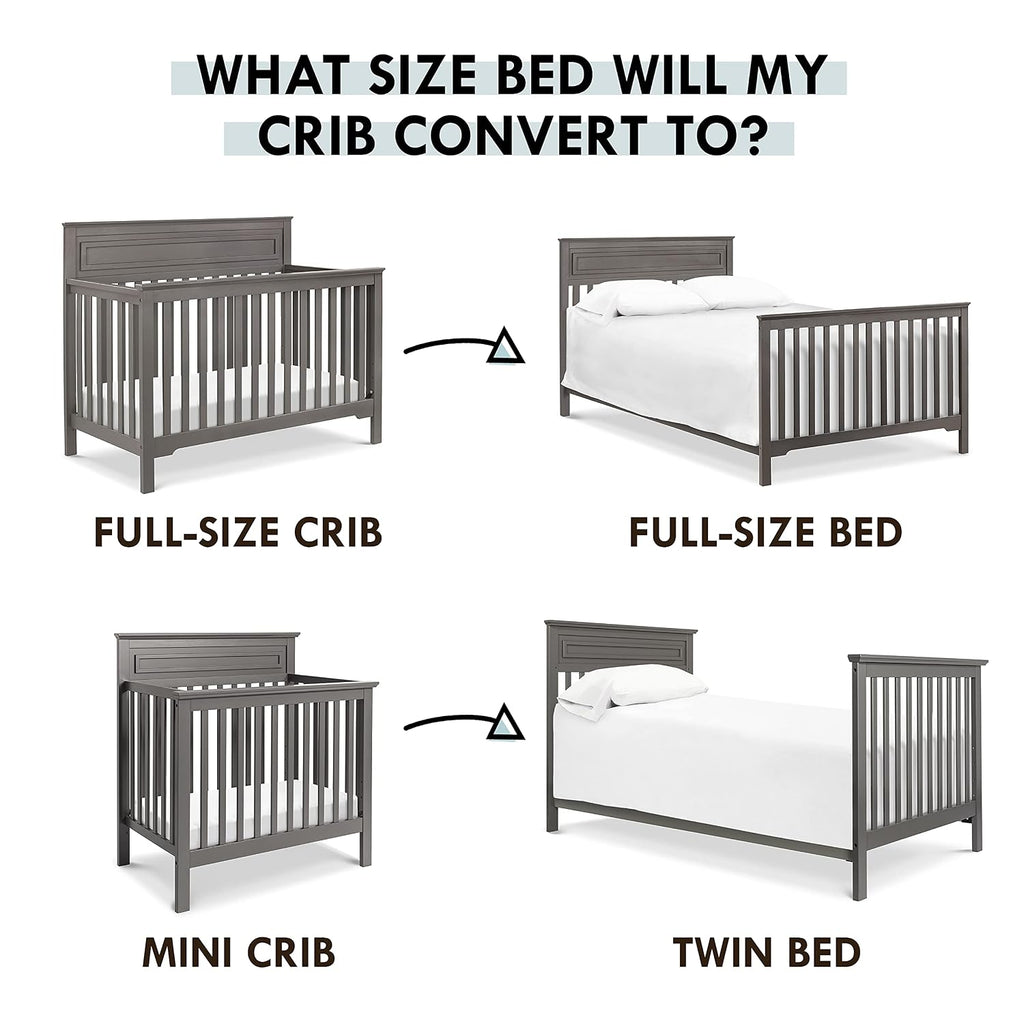 DaVinci Hidden Hardware Twin/Full-Size Bed Conversion Kit (M5789) in Slate