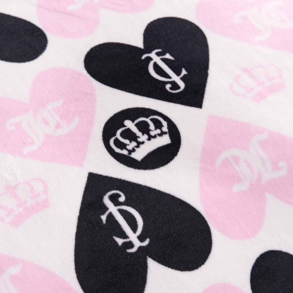 Juicy Couture Plush Reversible Queen Heart Logo 3-Piece Twin/Twin XL Comforter Set with Decorative Pillow, Pink