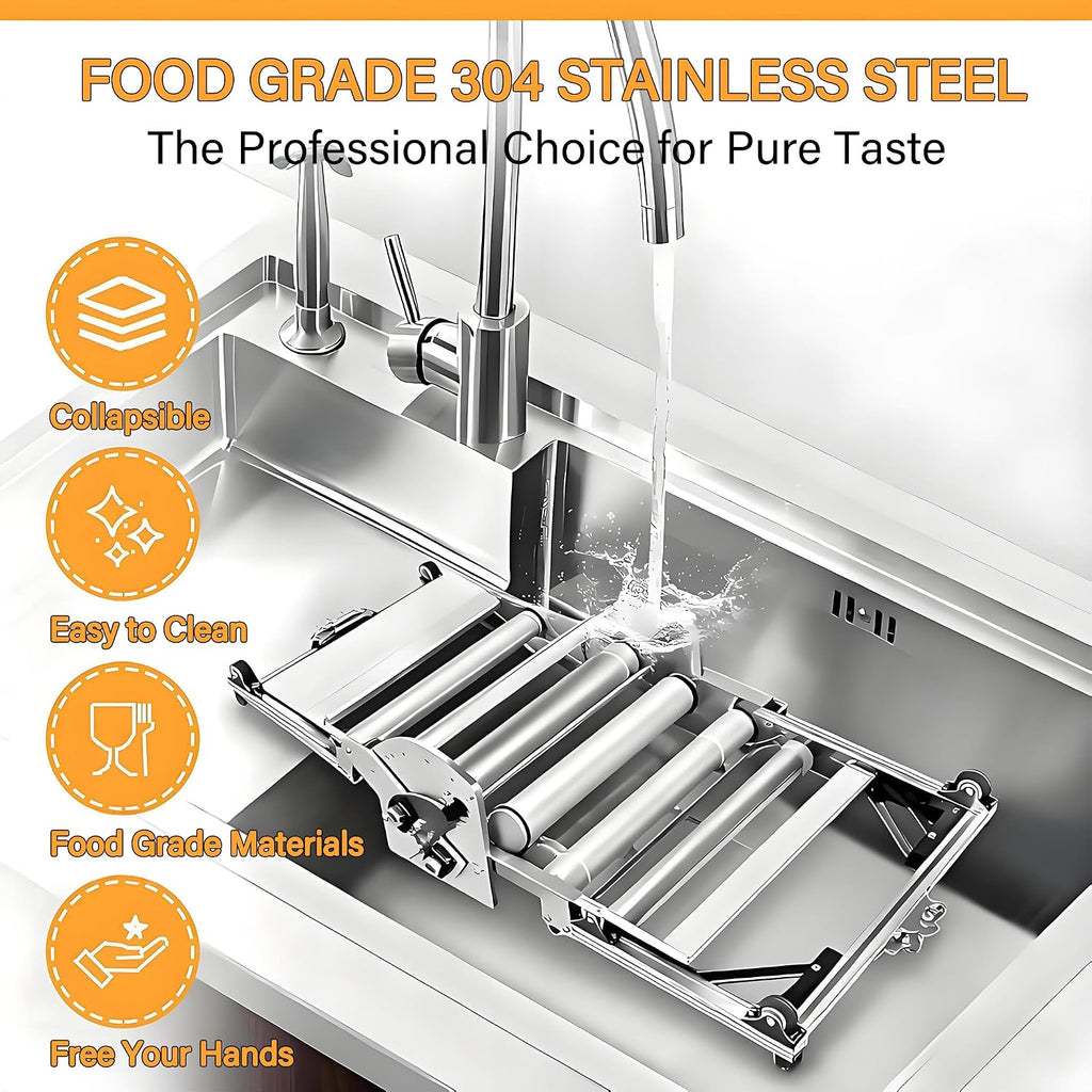 Commercial Dough Sheeter - Electric Puff Pastry Maker with Adjustable Thickness 2-30mm, Foldable Design for Restaurant, Bakery & Home Use DS508