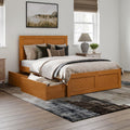 AFI, Canyon Full Platform Bed with Matching Footboard & Storage Drawers, Light Toffee