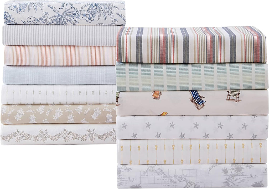 Tommy Bahama - King Sheets, Cotton Percale Bedding Set, Crisp & Cool, Stylish Bedding Set (Off The Grid Green, King) (Pack of 2)