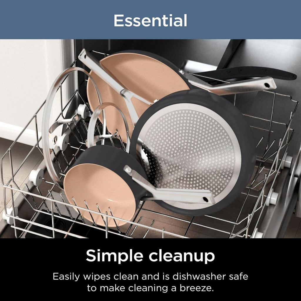 Extended Life 12-Piece Ceramic Cookware Set, Nonstick Pots and Pans, PFOA & PFAS Free, Oven Safe to 550°F, Induction Compatible