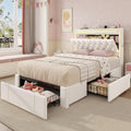 BTHFST Twin Upholstered LED Bed Frame with 3 Drawers, Velvet Hidden Storage Headboard with Charging Station, Button Tufted Headboard Princess Girl Twin Bed, No Box Spring Needed, Beige