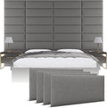 Vänt Upholstered Wall Panels - Queen/Full Size Wall Mounted Headboards - Boucle Grey - Set of 4 Panels (Each Individual Panel 30'x11.5')