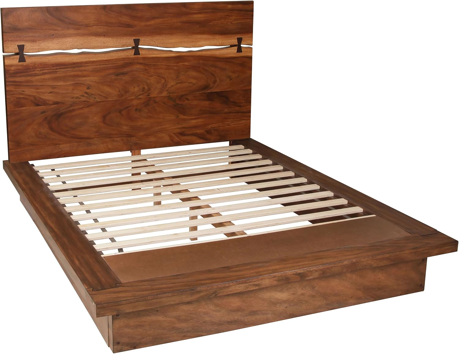 Coaster Home Furnishings Winslow Farmhouse 5-Piece Bedroom Set Live Edge Queen Size Panel Bed Frame 52-inch Headboard Smokey Walnut 223250Q-S5