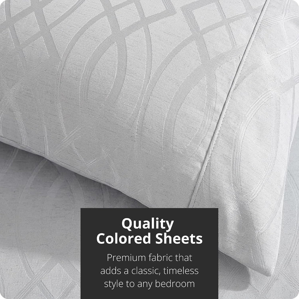 Tahari Home King Size Jacquard Comforter Set - 5 Piece | Comforter, 2 Shams, 2 Decorative Pillows | Elegant Home Decor | Soft, Durable & Breathable | Wrinkle Resistant | Trellis Gray