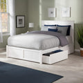 AFI, Nantucket King Platform Bed with Footboard & Storage Drawers, White