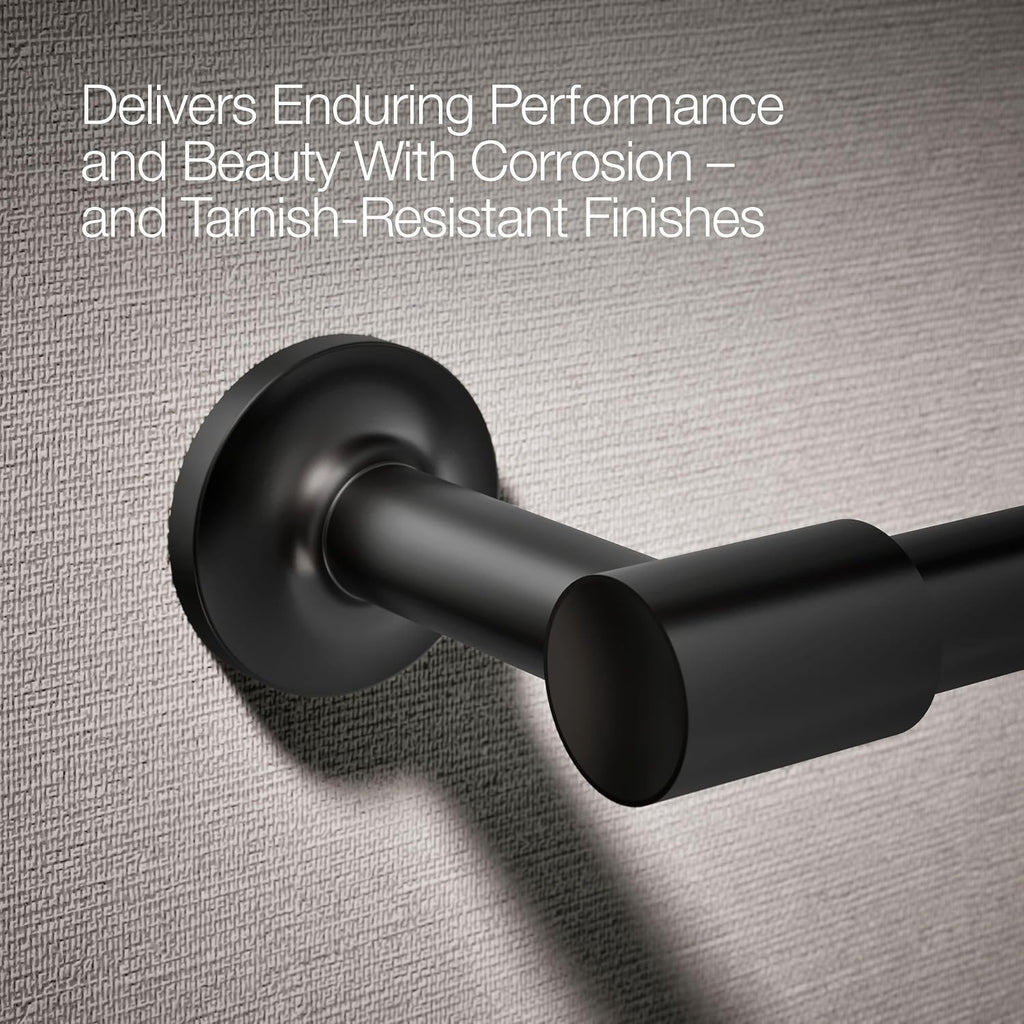 KOHLER 14377-BL Purist® Pivoting Toilet Paper Holder, Matte Black