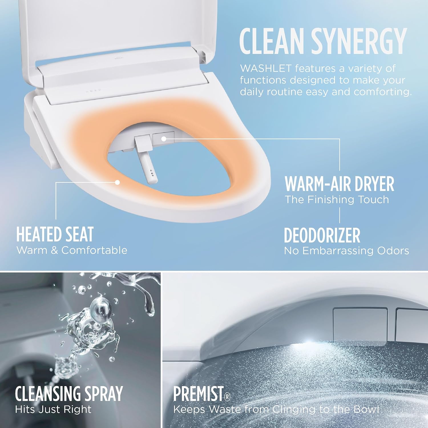 TOTO® WASHLET®+ Aquia IV® Arc Two-Piece Elongated Dual Flush 1.28 and 0.9 GPF Toilet with S5 Bidet Seat, Cotton White - MW4483446CEMFGN#01
