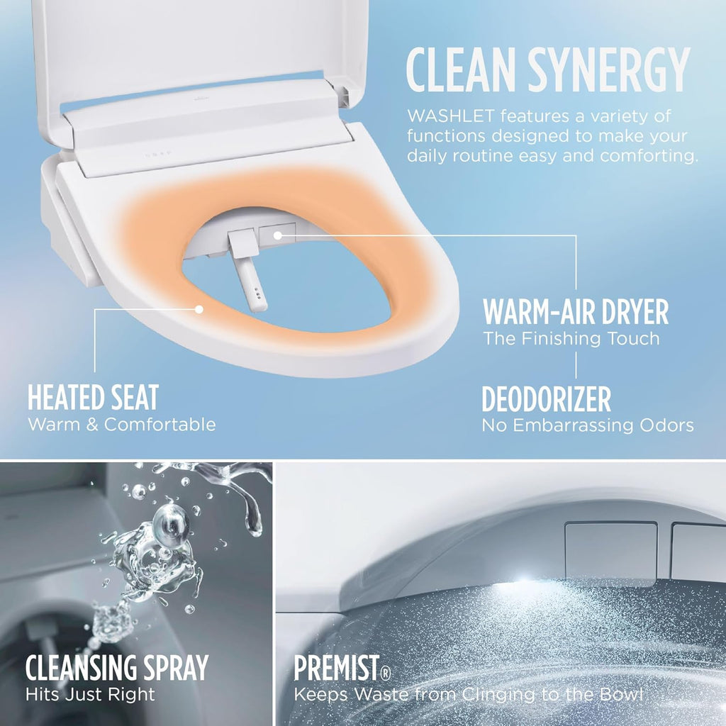 TOTO® WASHLET®+ Nexus® One-Piece Elongated 1.28 GPF Toilet and WASHLET S5 Bidet Seat, Cotton White - MW6423446CEFG#01