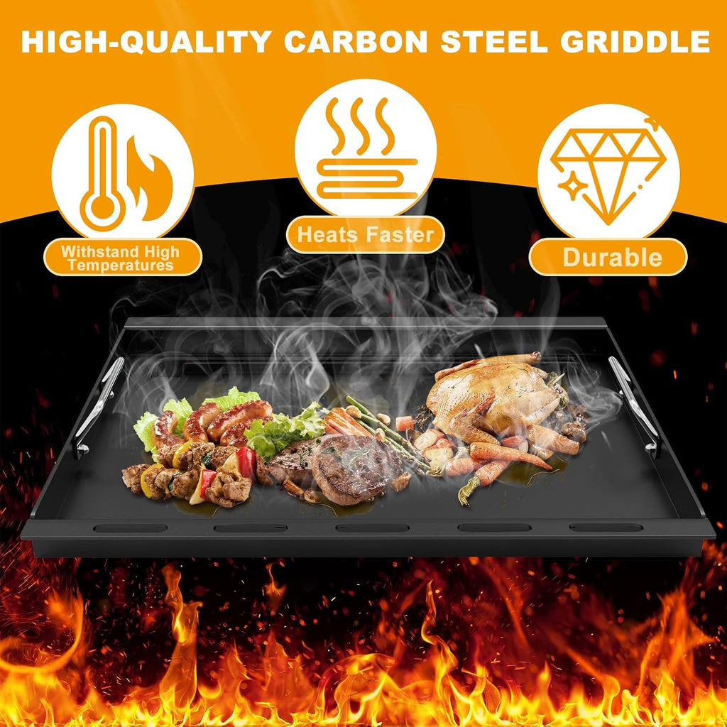 Full Size Griddle Insert Replacement Part for Nexgrill 4-Burner 720-0925 Grills, Non-stick Flat Top Cooking Griddle for Nexgrill 720-0925P 720-0925PG 720-0340 720-0718A, Carbon Steel