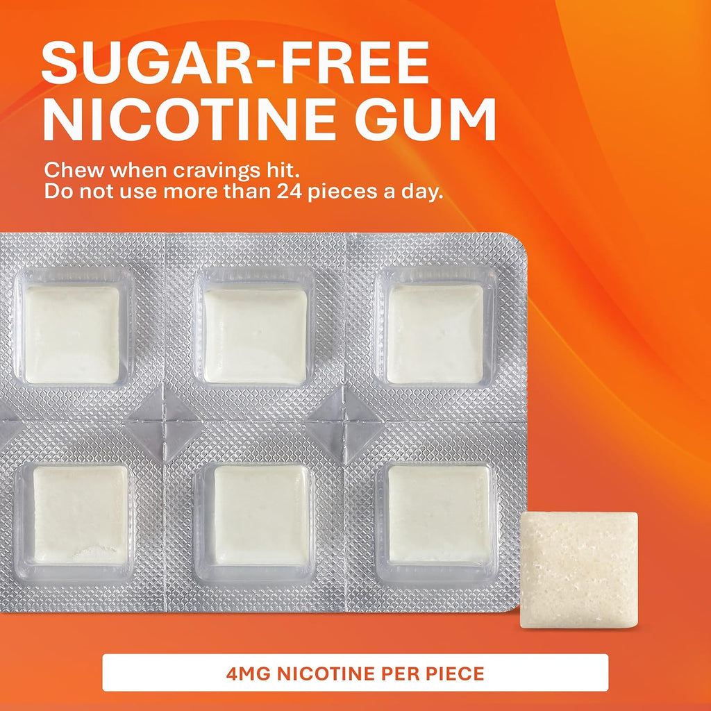 Rugby Polacrilex 4mg Nicotine Gum - Mint Flavor, Quit Smoking and Vaping Aid, Sugar-Free, 100 Count (3-Pack)