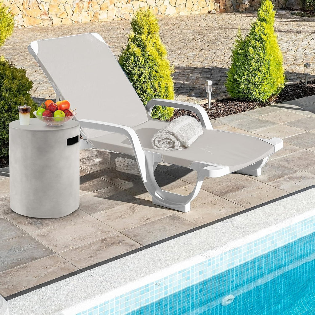 Giantex Propane Tank Cover Table - Outdoor Gas Tank Storage Side Table Fits 20 LBS Propane Gas Tank for Gas Fire Pit Gas Grill Griddle Propane Stoves, Tank Holder with Handles, Hideaway Table, Gray