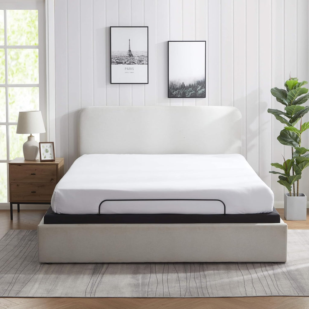 Nestl Adjustable Bed Frame - 2nd Generation - Adjustable Massage Cal King Bed Frame with Wireless Remote, Head & Foot Massage, Zero Gravity Fast & Easy Assembly, USB Ports, Under Bed LED Lighting
