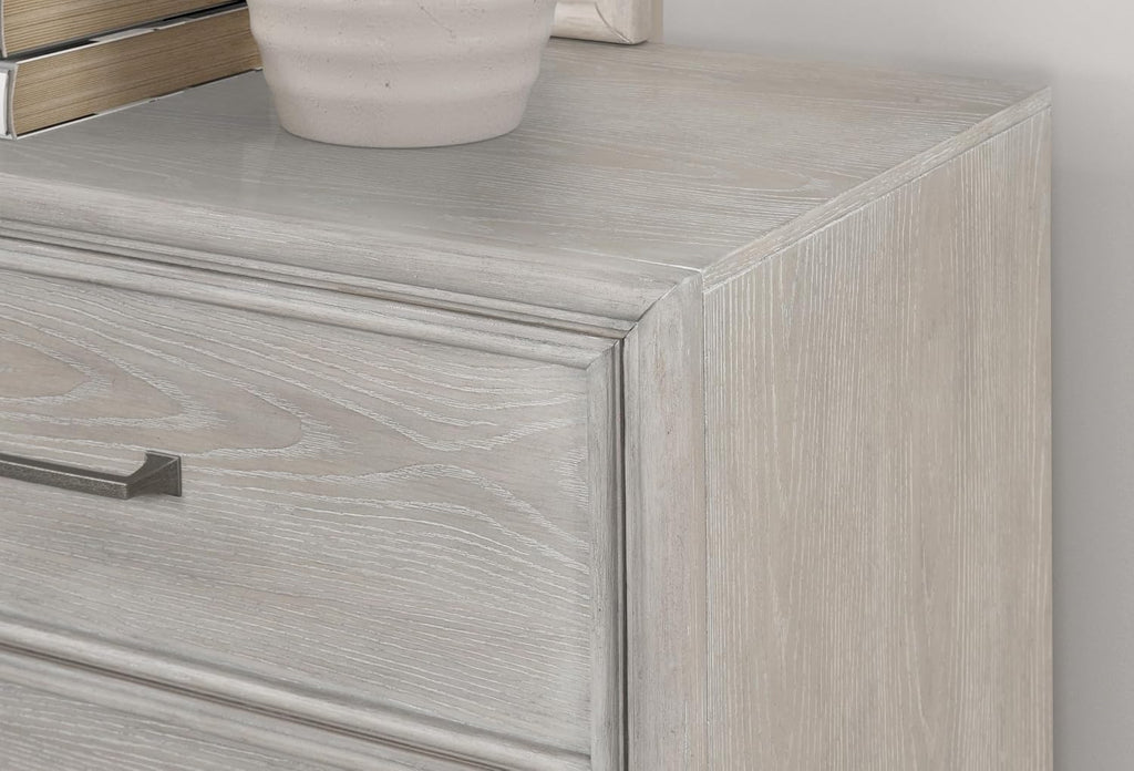 Roundhill Furniture Seluna 4-Piece Bedroom Set with Touch LED Lighting, Gray Oak Finish, Queen