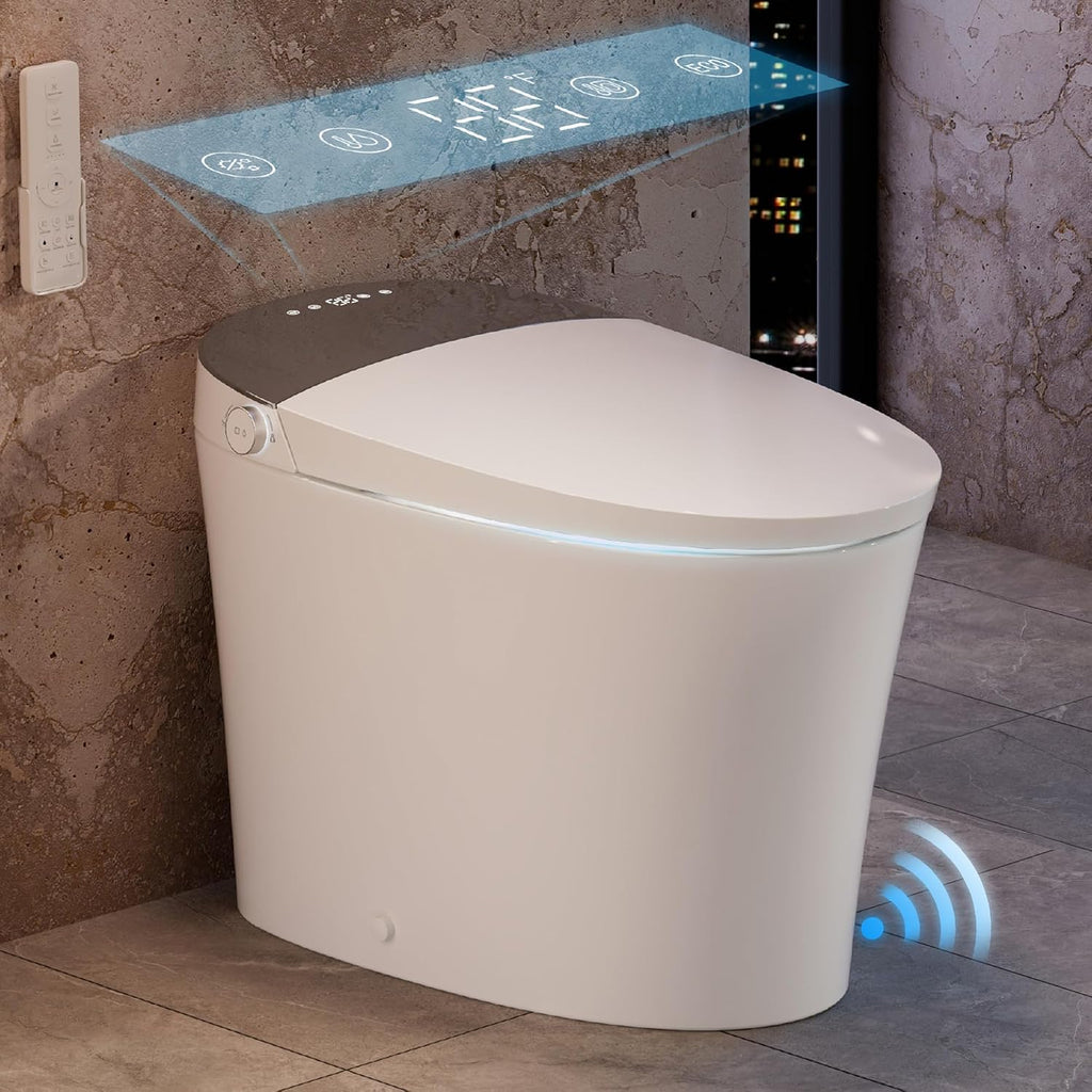 CANEST Smart Toilet with Bidet Built in, 1000 Gram MaP Flush Score, Bidet Toilet 12' Rough-in, Dual-Flush 1.1/1.6GPF with 17' ADA Comfort Chair Height Seat, Auto Open Close, Heated Seat, Night Light