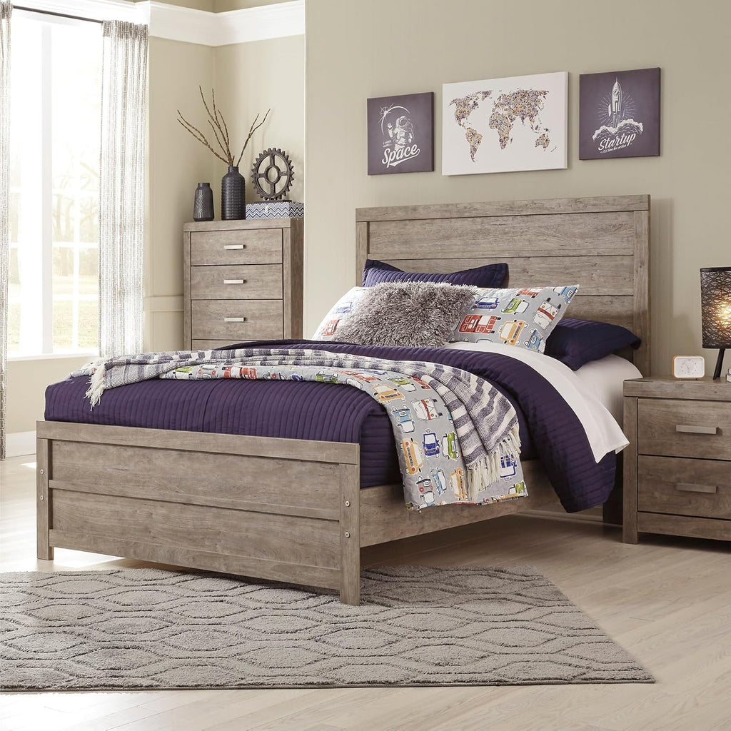 Signature Design by Ashley Culverbach Farmhouse Full Panel Bed, Foundation or Box Spring Needed, Gray