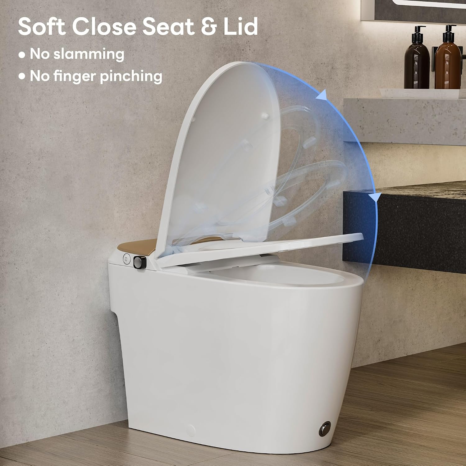 CASTA DIVA Non-Electric One Piece Bidet Toilet for Bathroom (CD-W10V Glod)