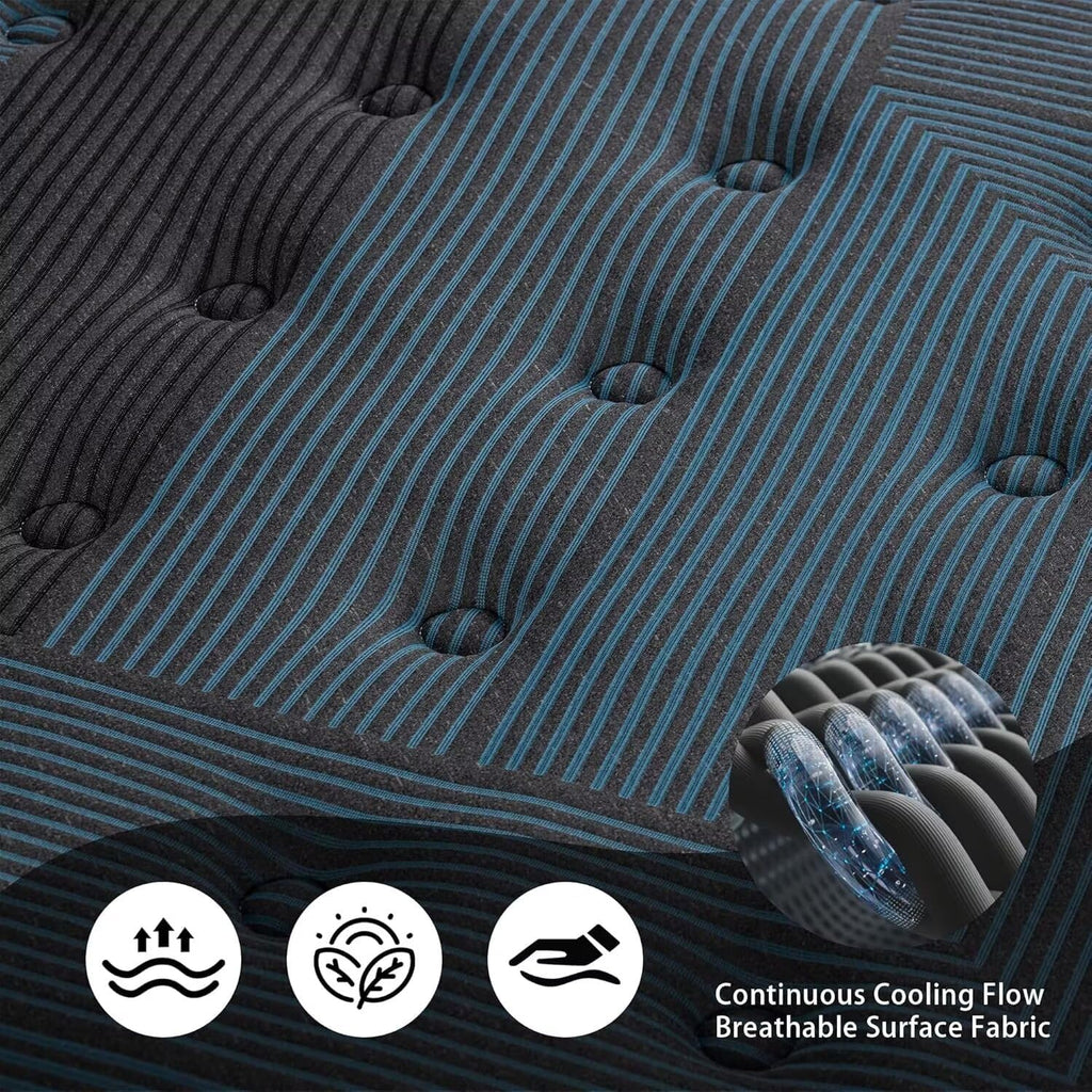 inight Queen Mattress, 12 Inch Medium Soft Hybrid, Nebulign Foam, Cloud Plush for Lightweight (<130lbs) & Side Sleepers, Fiberglass-Free, CFR 1633 Compliant