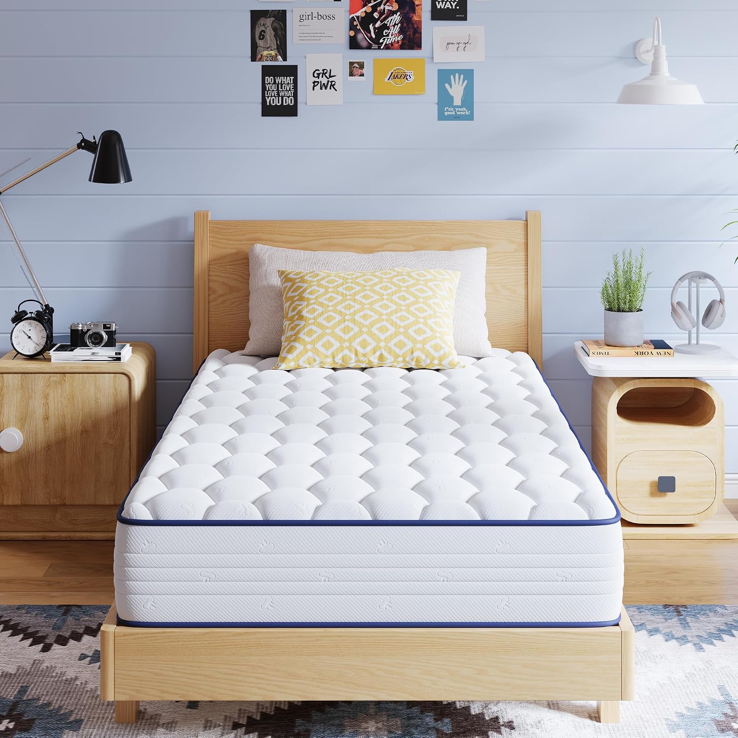 Avenco 8 Inch Queen Size Mattress in a Box, Hypoallergenic & Back Pain Relief, Hybrid Queen Mattresses Fiberglass Free CertiPUR-US Certified Colchones No Box Spring Needed