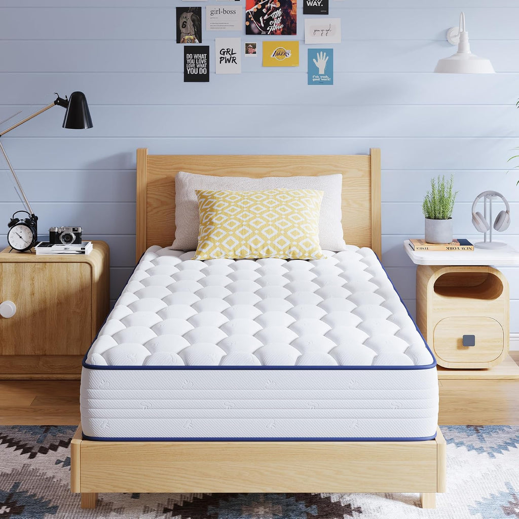 Avenco 8 Inch Twin XL Mattress, Twin Bed Mattresses in a Box, Medium Soft, Breathable Fabric Cover & Adaptive Support, CertiPUR-US Certified, Twin XL Size Mattress in Guest and Kids Bedroom