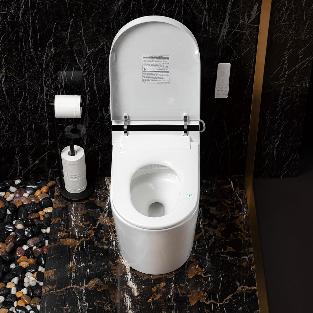 WOODBRIDGE Smart Toilet,Auto Open & Close,Foot Sensor Operation,Auto Flush,Heated Seat,Tankless One Piece Elongated Toilet,T-0099