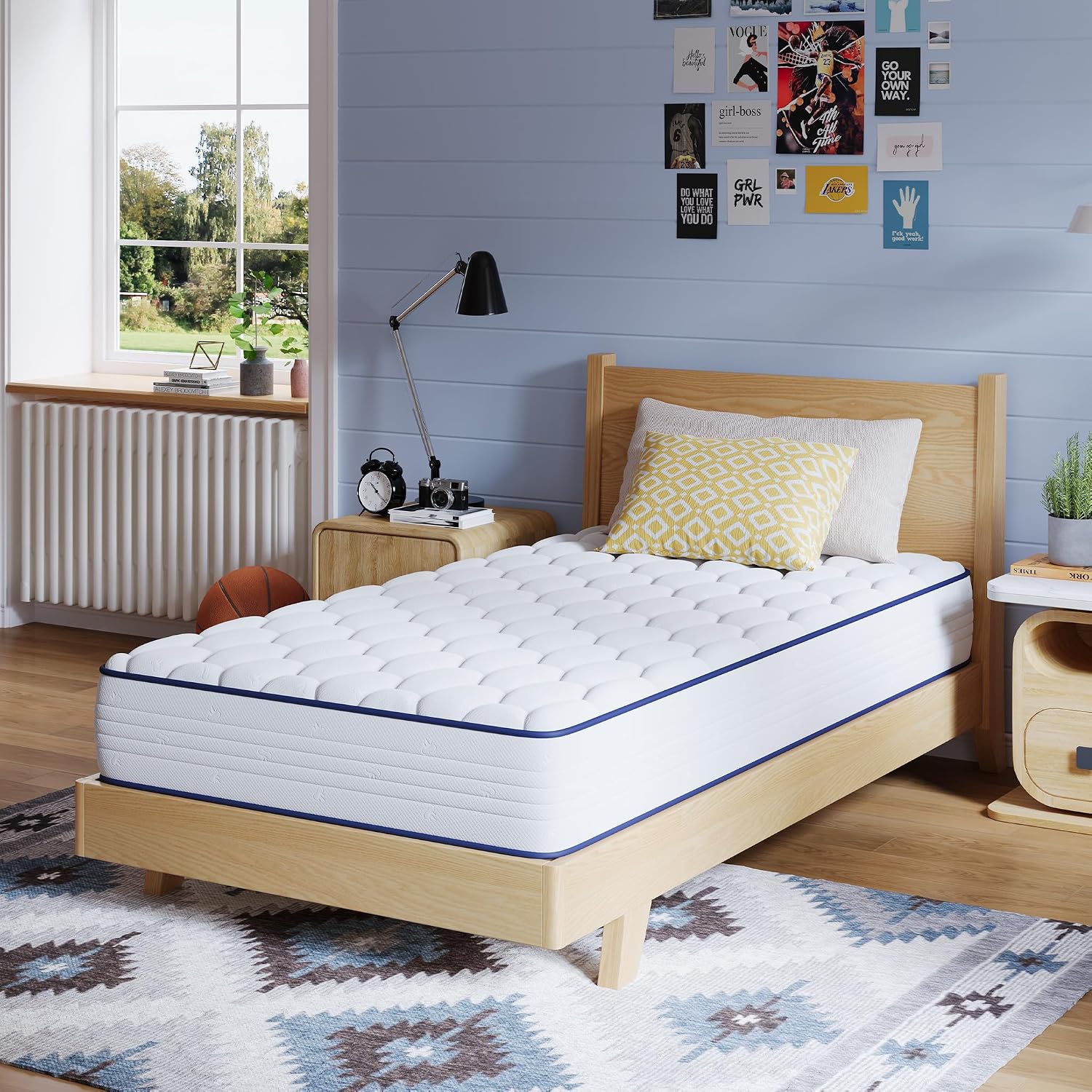 Avenco 8 Inch Twin XL Mattress, Twin Bed Mattresses in a Box, Medium Soft, Breathable Fabric Cover & Adaptive Support, CertiPUR-US Certified, Twin XL Size Mattress in Guest and Kids Bedroom
