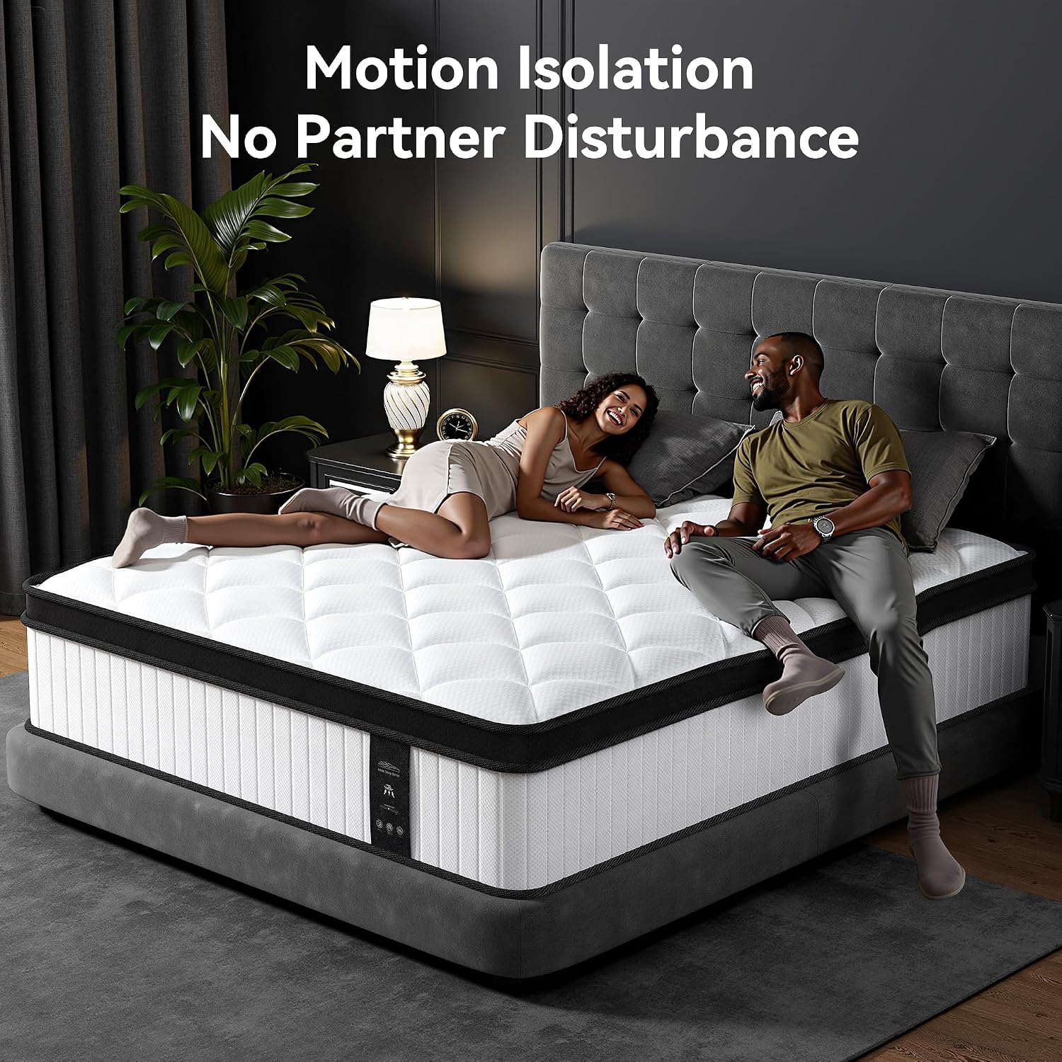 Queen Mattress, 12 Inch Mattress Queen Size in a Box with Memory Foam and Individual Pocket Springs for Motion Isolation, Pressure Relief, Medium Firm Feel, Cool&Comfortable Sleep, Breathable