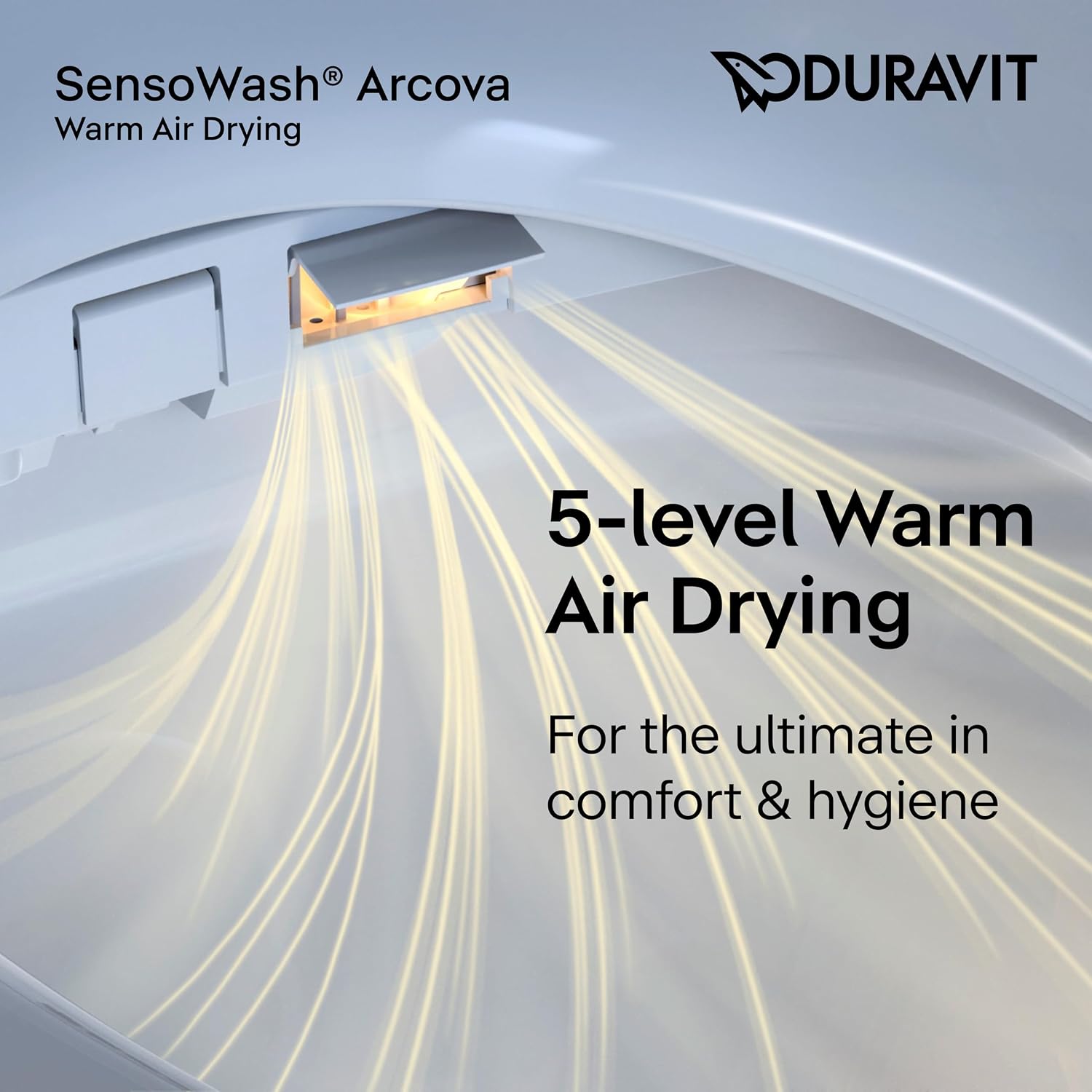 Duravit Sensowash Arcova Elongated Electric Slim Bidet Toilet Seat, Instant Warm Water, Air Dryer, Deodorizer, Heated Slow Close Seat, Stainless Steel Wand, Night Light, Remote Control, White - 600008