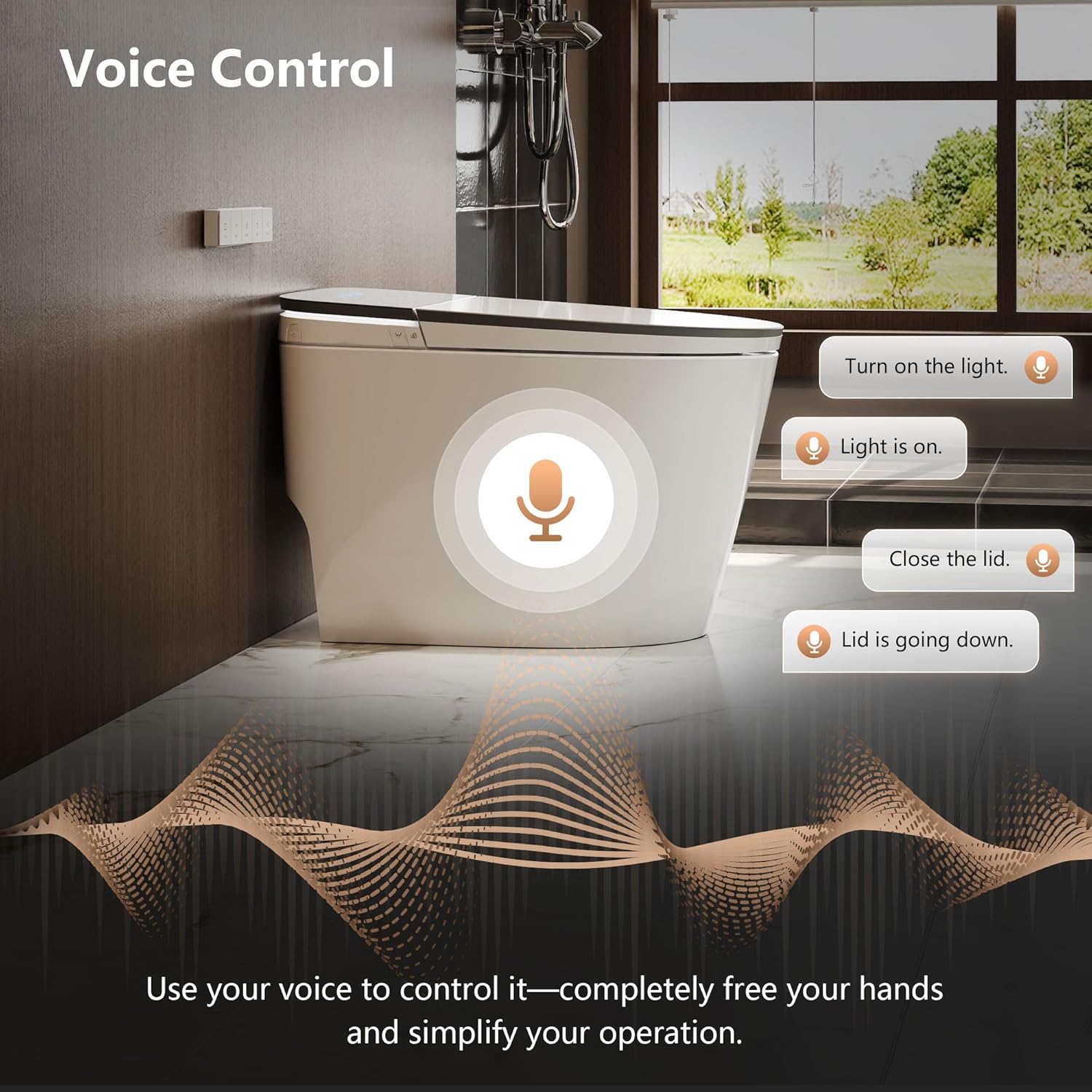 DeerValley Smart Toilet with Bidet Built in, Voice Control, Spa Wash, Auto Open/Close, Pump Assisted, Water Filter, Foam Shield, Dryer, Deodorization, ADA Height Japanese One-Piece Toilet for Bathroom