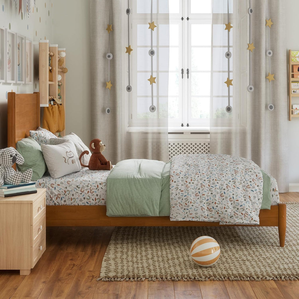 AFI, Pasadena Twin Solid Wood Low Profile Platform Bed, Light Toffee