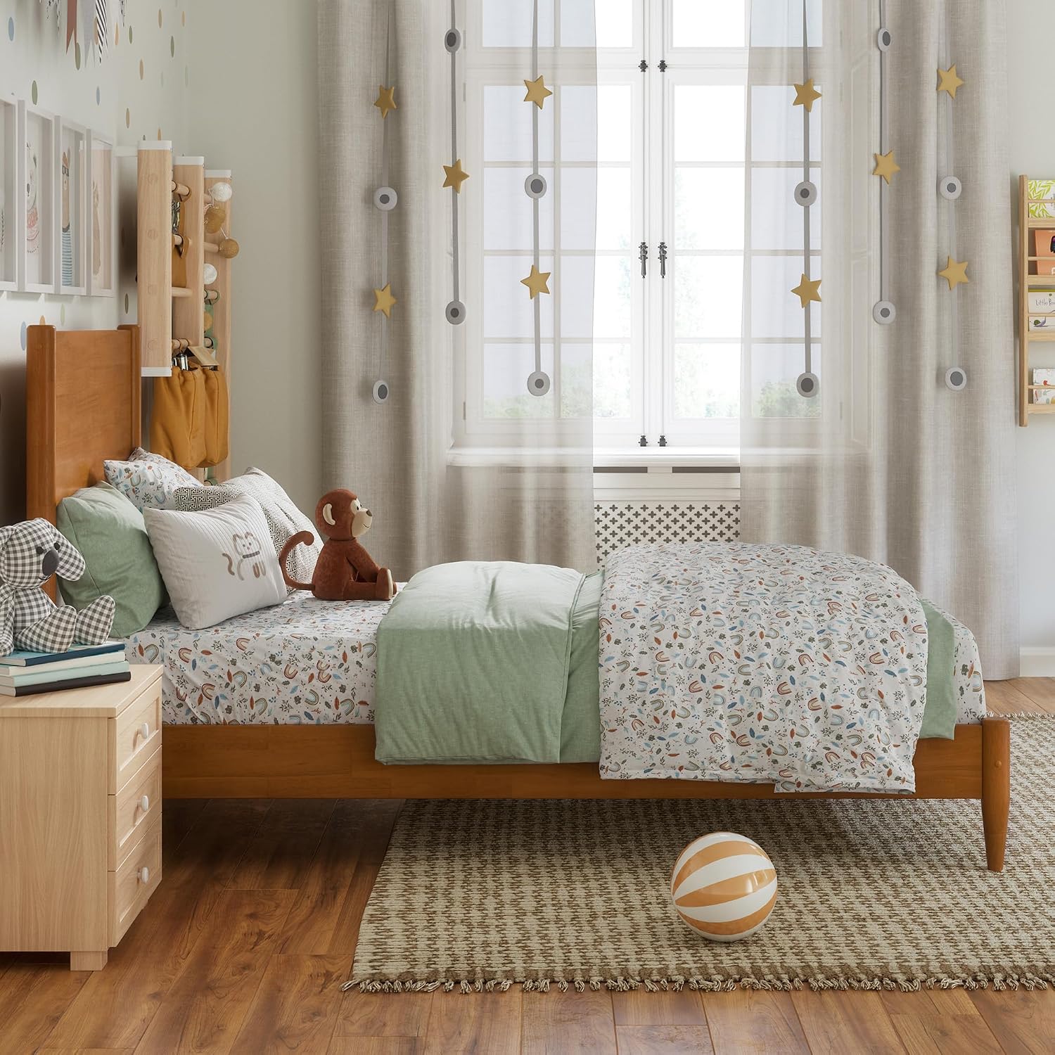 AFI, Pasadena Twin Solid Wood Low Profile Platform Bed, Light Toffee