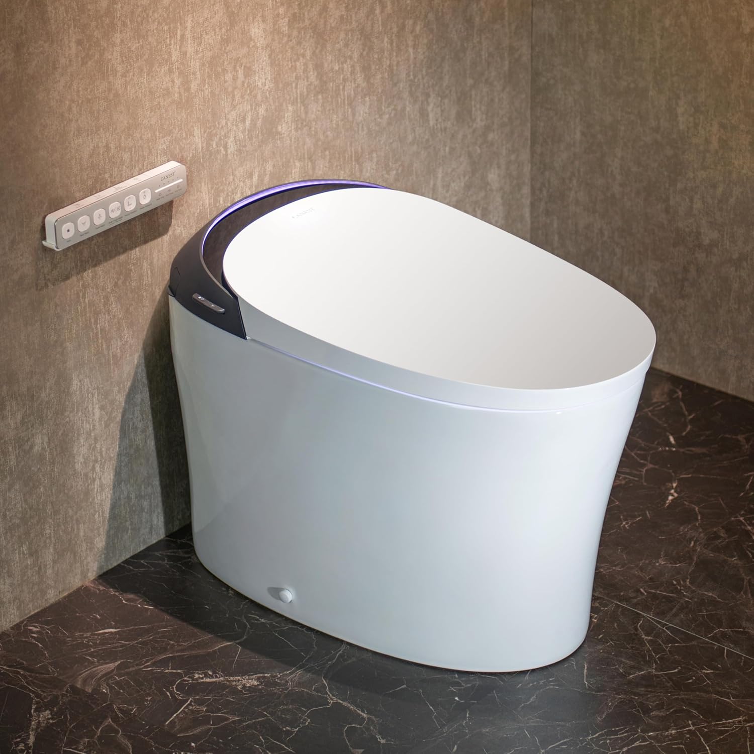 CANEST Smart Toilet with Foam Shield, 17.5' ADA Chair Height, 1.1/1.6GPF Dual-Flush Bidet Toilet, 12' Rough-in, One Piece Toilet, Auto Open/Close, Instant Hot Water, Eco Mode, Deodorization