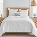 Levtex Home Mills Waffle King/Cal King Quilt Set (106x92in) with 2 Pillow Shams (36x20in) - Bright White - 100% Cotton King Size Quilt Bedding Set - Lightweight, Soft, Pre-Washed