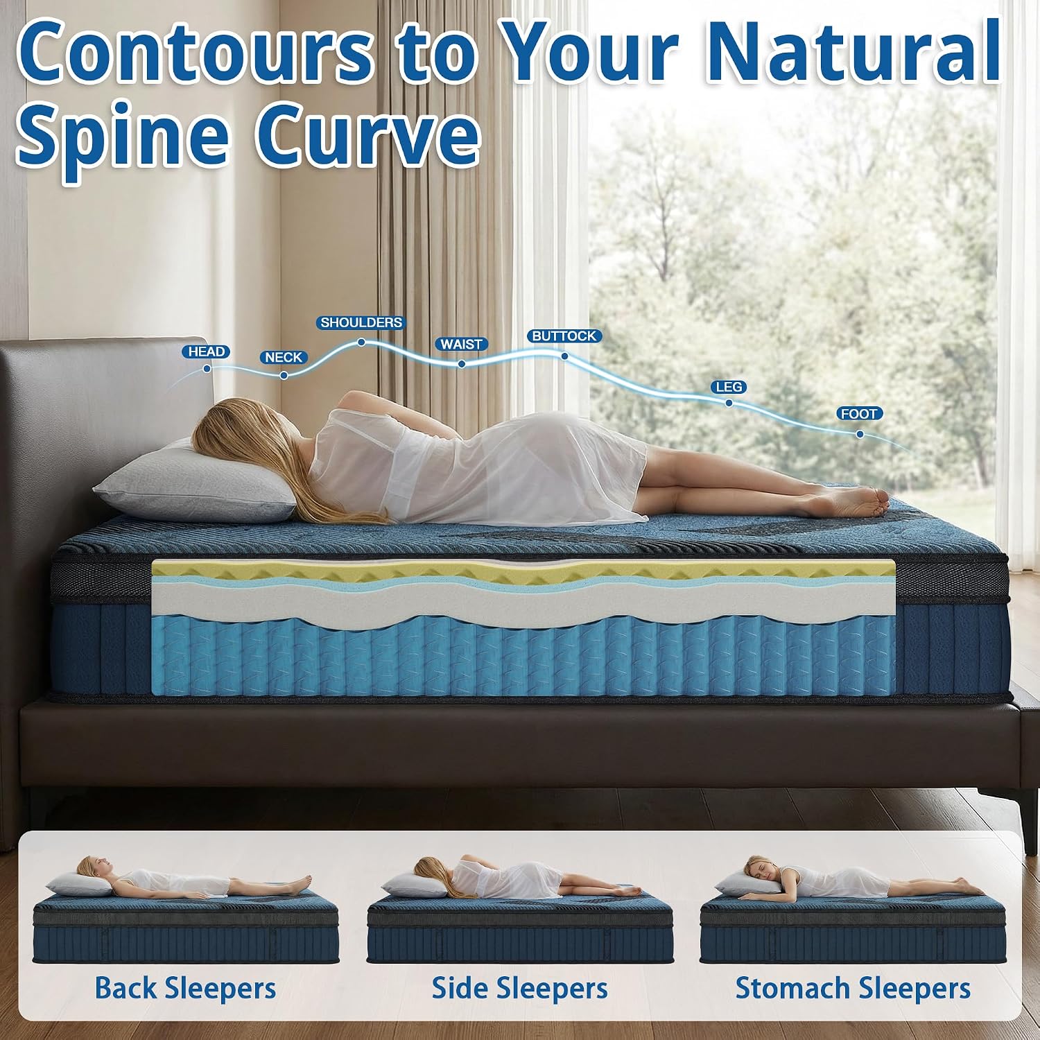 inight Queen Mattress, 12 Inch Medium Soft Hybrid, Nebulign Foam, Cloud Plush for Lightweight (<130lbs) & Side Sleepers, Fiberglass-Free, CFR 1633 Compliant