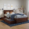 AFI, Wesley Twin Platform Bed with Panel Footboard & Storage Drawers, Walnut