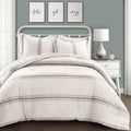 Lush Decor Farmhouse King Size Comforter Set, Reversible Cotton, 3 Piece Set, California King, Gray - Cozy Bedding - Rustic Decor - Modern Farmhouse Bedroom Decor