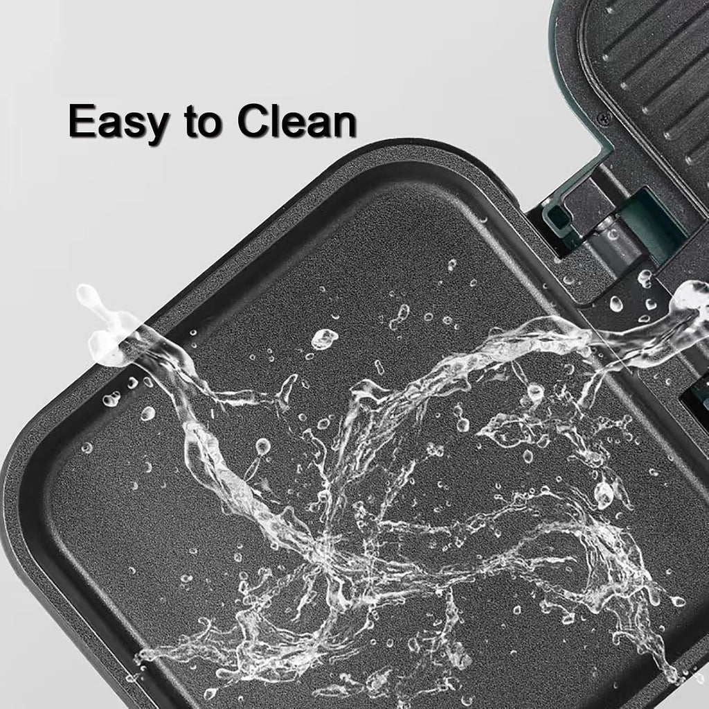 Electric Skillet, Electric Pancake Maker, Double Side Grill Pan, Indoor Smokeless Grill, 180° Folding, Non-stick Coating(Green)