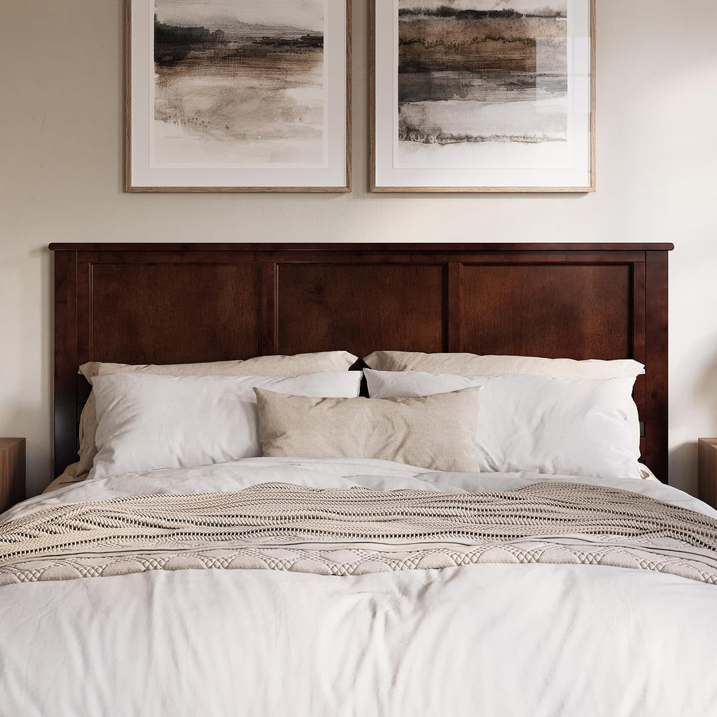 AFI, Madison King Solid Wood Panel Headboard, Walnut