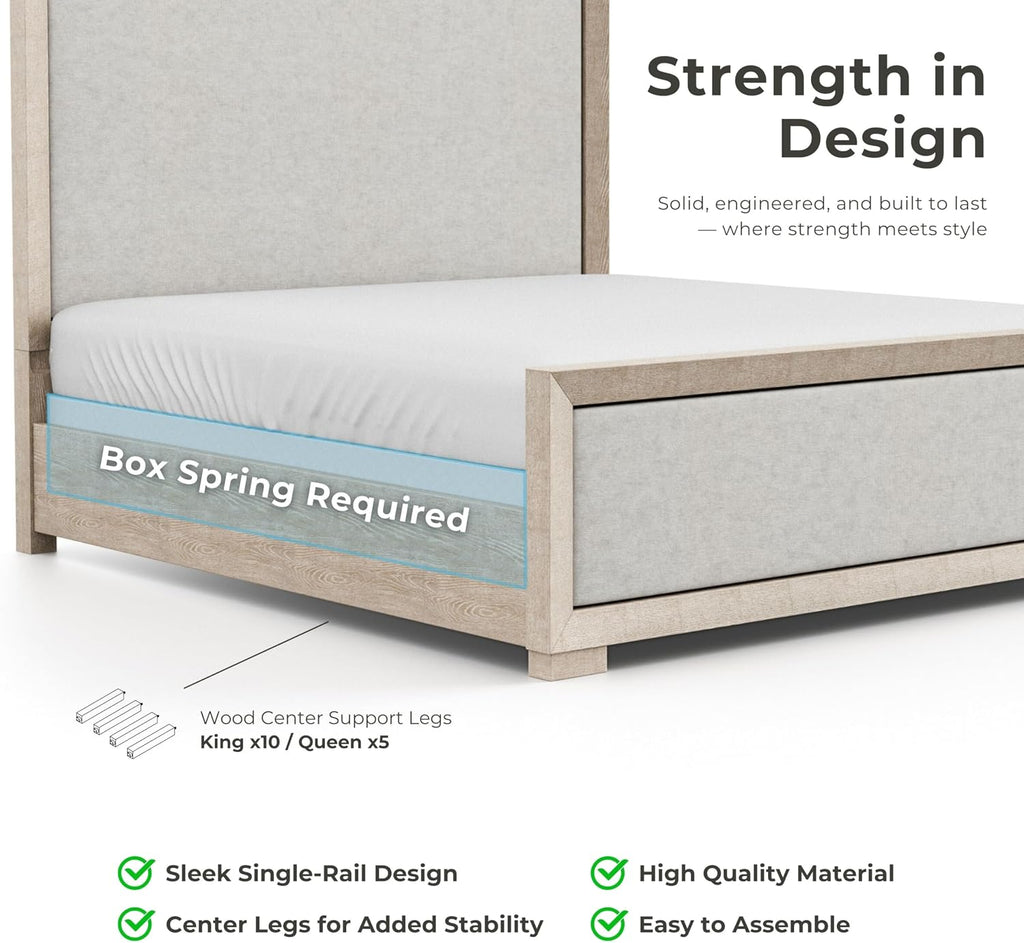 Furniture of America Dannen Modern Wood 3-Piece Bedroom Set with Panel Bed, Cedarwood-Lined Bottom and Felt-Lined Top Drawers on Oversized Nightstand, Box Spring Required, King, Tawny Brown