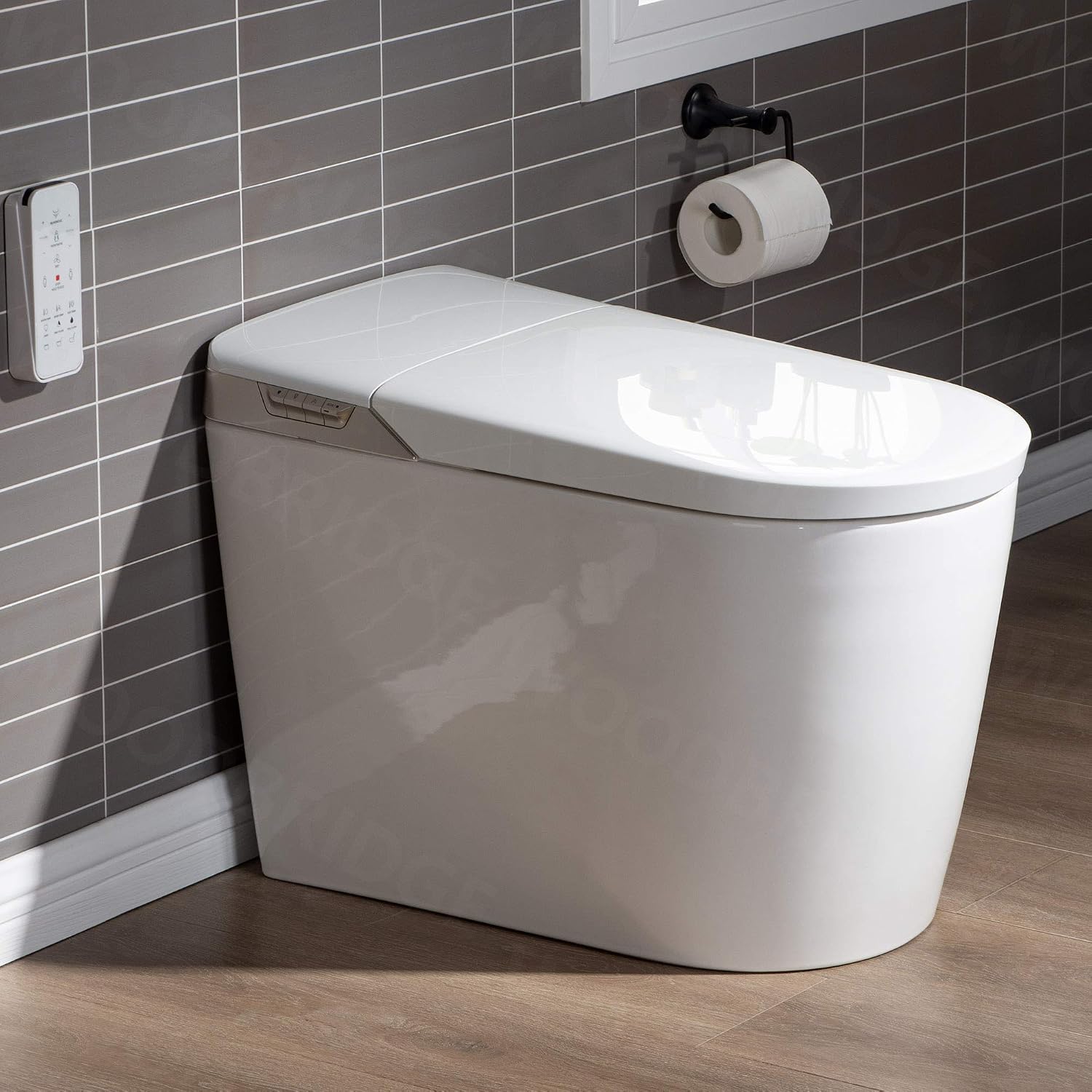 WOODBRIDGE B0980S Intelligent Smart Toilet, Auto Open & Close, Auto Flush,Heated Integrated Multi Function Remote Control, with Advance Bidet and Soft Closing Seat, White