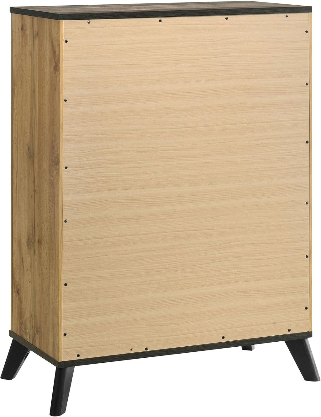 Coaster Home Furnishings Kaywood Mid-Century Modern 5-Piece Bedroom Set Eastern King Size Panel Bed Frame 52-inch Headboard Weathered Brown and Natural Pine 225001KE-S5