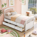 Merax Twin Size Platform Storage Bed Solid Wood Bed with 6 Drawers,White