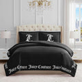 Juicy Couture - Comforter Set - Gothic Design Bedding - King - 3 Piece Set Includes (1) 108' x 92' Comforter and (2) 20' x 36' Shams - Wrinkle Resistant - Premium Bedroom Decor - Black