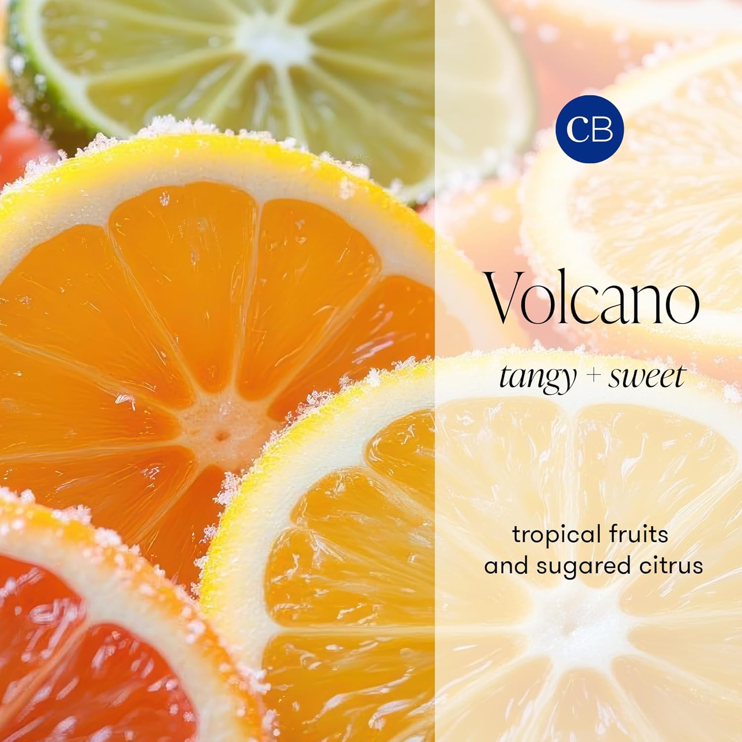Capri Blue Volcano Scented Candles - Luxury Three Wick Candles for Home Scented with Tropical Fruit & Sugared Citrus - Soy Wax Blend - Jumbo Blue Color (48 oz)